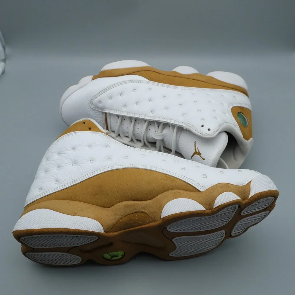Nike Air Jordan 13 Retro Wheat White 10.5 414571-171 Leather Basketball Sneakers